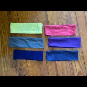 Cotton headbands, yellow, grey, purple, navy, red